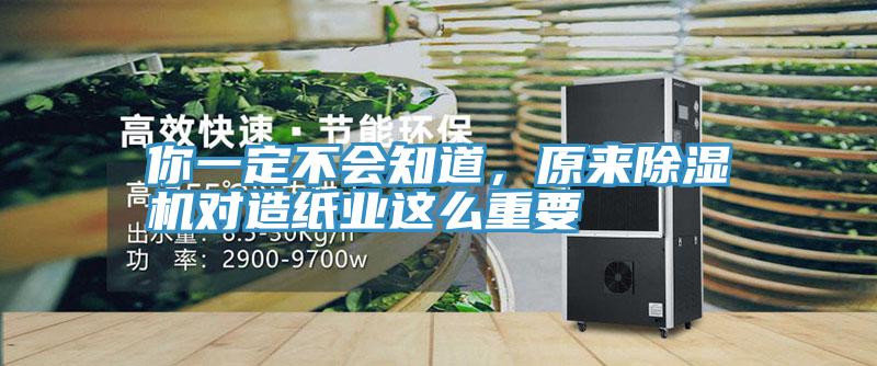 你一定不會知道，原來除濕機對造紙業(yè)這么重要