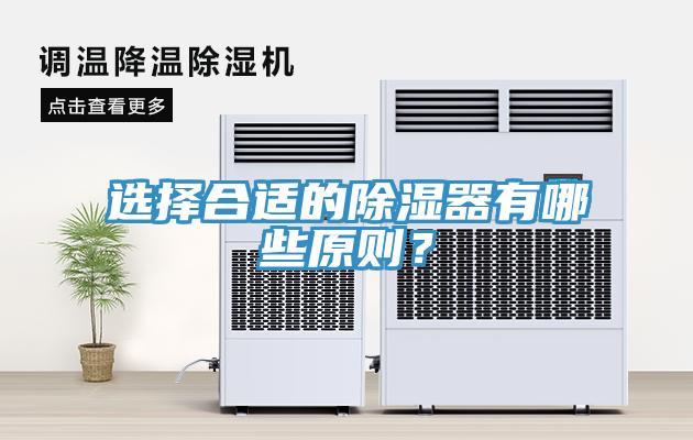 選擇合適的除濕器有哪些原則？
