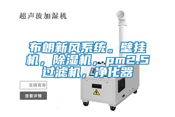 布朗新風(fēng)系統(tǒng)。壁掛機，除濕機，pm2.5過濾機，凈化器
