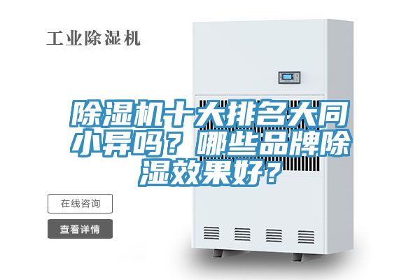除濕機(jī)十大排名大同小異嗎？哪些品牌除濕效果好？